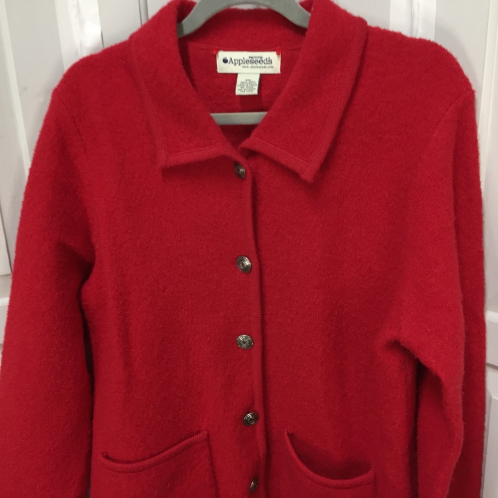 Appleseed's Red Wool Button Down Jacket - Picture 10 of 16